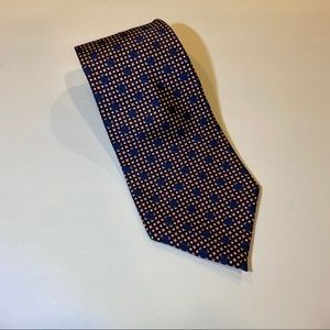 Tommy Hilfiger 100% Italian Silk Navy / Red Geometric Preppy Necktie